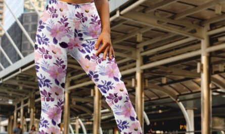 Romantic Watercolor Pink Roses Floral Boho Leggings