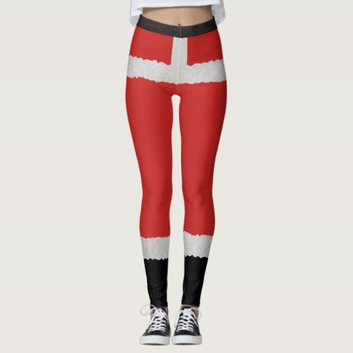 Santa Boots Mrs. Claus Christmas Holiday Leggings