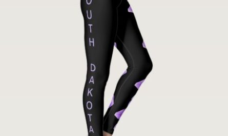 Black South Dakota State Pasque Flower Leggings