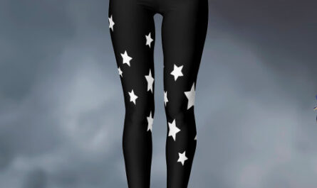 Black White stars Leggings