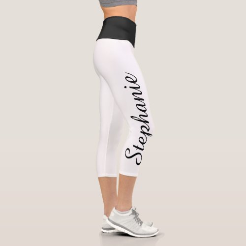 CHOOSE COLOR name black white yoga capri leggings