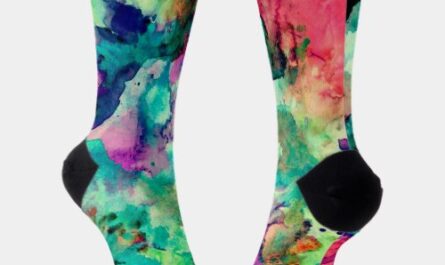 Colorful, Crazy, Trendy, Bold Abstract Watercolor Socks