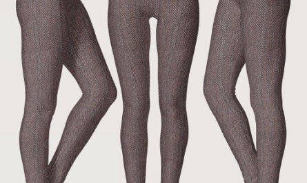 Faux Brown Herringbone Tweed Pattern Fabric Art Leggings
