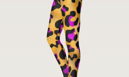 Gold and Purple Black Leopard Yoga Pants