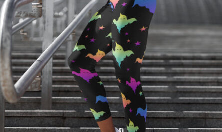 Halloween Ghosts Black Bold Colorful Modern Leggings