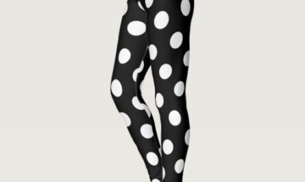 Large White Polka Dot Pattern – Custom Color Black Leggings