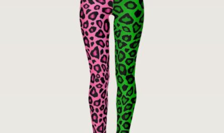 Lime Green – Hot Pink Leopard Animal  Leggings