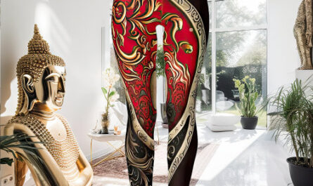 Red Spiritual Yin and Yang Meditation and Yoga Leggings