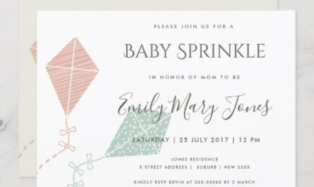 SOFT SUBTLE PINK BLUE KITE  BABY SPRINKLE INVITATION