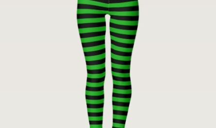Striped Green and Black Halloween Wicked Witch Leggings