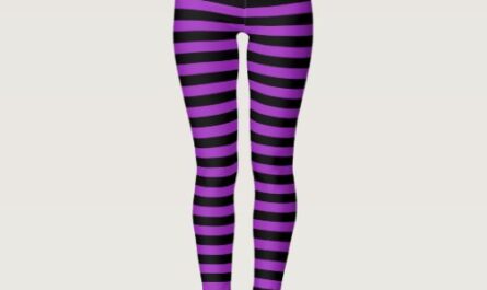 Striped Purple and Black Halloween Wicked Witch Leggings