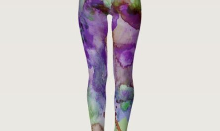 Unique, Crazy Green & Purple Paint Splatter Leggings