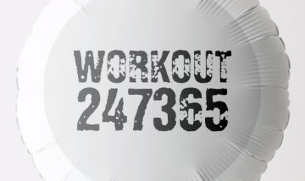 Worn out and scratched text Workout 247365 black Balloon