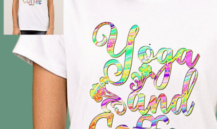 Yoga and Coffee Pastel Marbled on White            T-Shirt