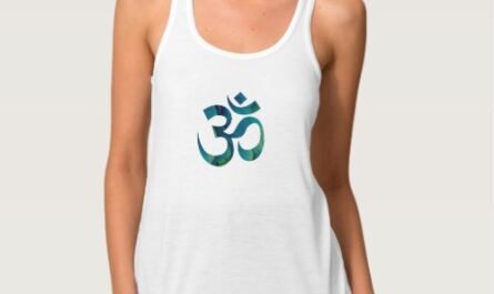 Aqua & Green Om Symbol Flowy Yoga Tank Top