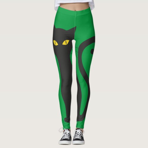 BLACK CAT YOGA PANTS LEGGINGS