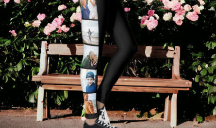 black simple 12 photo collage custom leggings