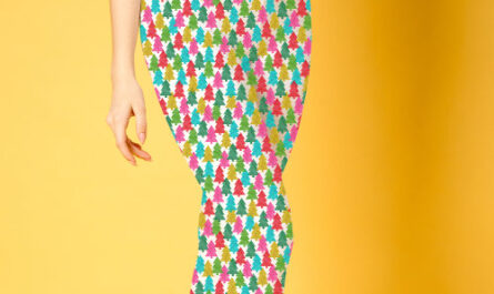 Fun Colorful Christmas Trees Pattern Leggings