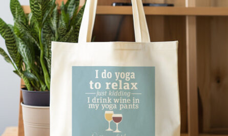 Funny Wine Quote – I drink wine in yoga pants Tote Bag