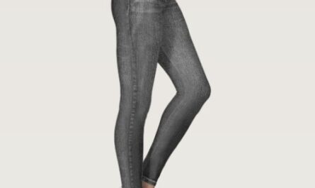 Gray Wash Jean All-Over Printed Leggings