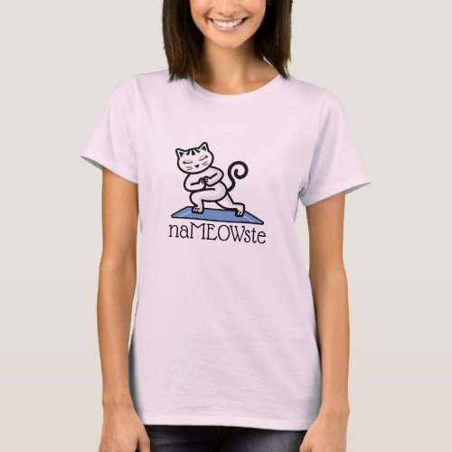 NaMEOWste Cat In a Yoga Meditating Pose T-Shirt