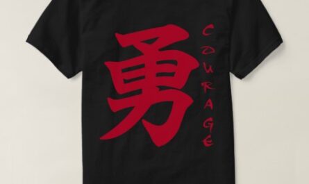 The word courage in Japanese (red) T-Shirt