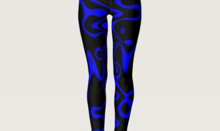 Blue and Black Swirled Leggings