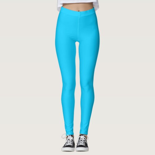 Bright Sky Blue Fashion Leggings