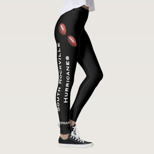CHOOSE YOUR COLOR Football Team Leggings with Name