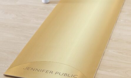 Custom Elegant Faux Gold Monogram Trendy Fitness Yoga Mat