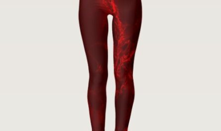 Dark Red Marble Texture Leggings