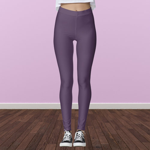 English Violet Solid Color Leggings