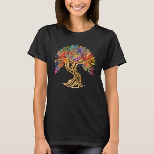 Golden Tree of Life – colorful foliage T-Shirt