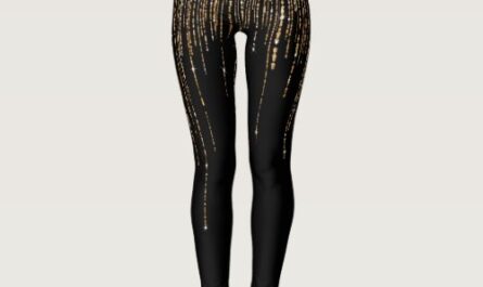 Luxury Chic Black Gold Sparkly Glitter Fringe Leggings