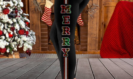 Merry Plaid & Leopard Print Side Stripe Christmas  Leggings