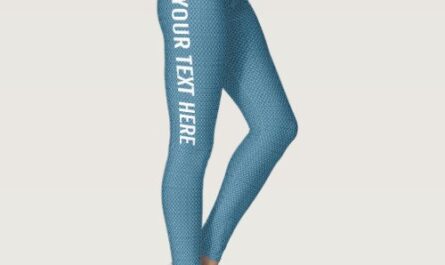 Modern Elegant Add Image Text Name Womens Blue Leggings