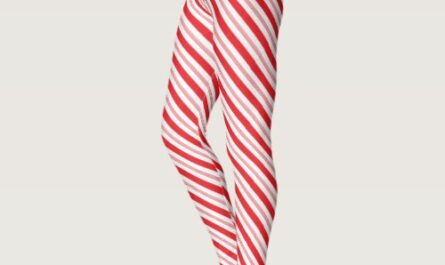 Peppermint Candy Cane Christmas Striped Leggings