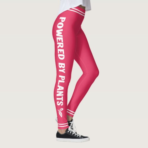 Powered by plants Vegan pink minimal Leggings