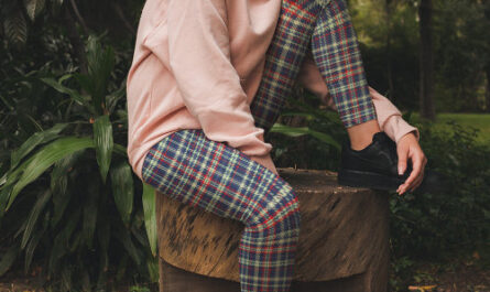Simple Rustic Navy Blue Minimalist Cute Plaid Leggings