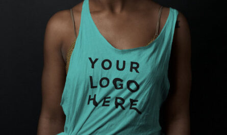 Turquoise Tank Top | Business Logo, Name, Social