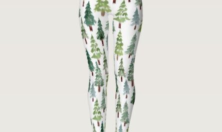 Watercolor Rustic Pine Tree Winter Forest   Leggings
