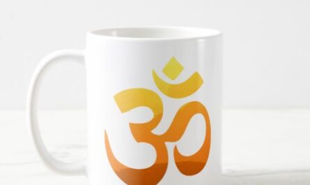 Yoga Om Mantra Gold Sun Meditation Inspirational Coffee Mug