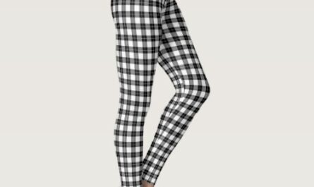 Classic Black White Plaid Pattern Leggings
