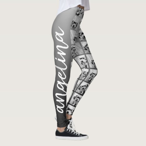 Create a Custom Photo Collage with 18 Photos Leggings