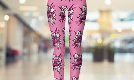GIRL POWER Comic Book Pop Art Pink Leggings