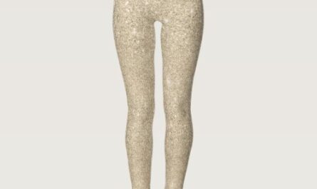 Modern light gold glitter chic glam background leggings