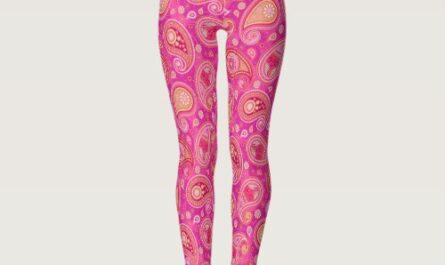 Paisley pattern cute pink elegant yoga pants