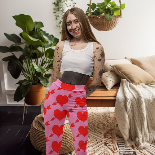 Pink Birthday Love Red Heart  Leggings