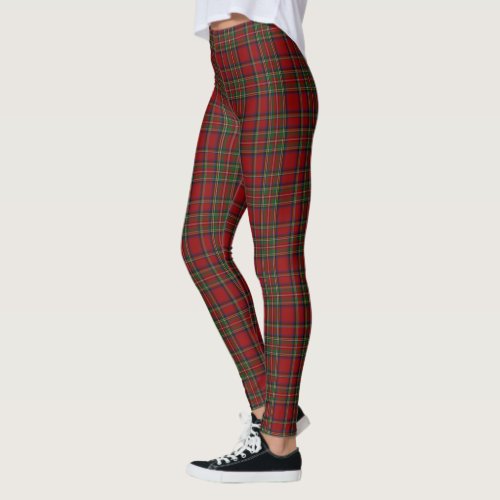 Royal Stewart Tartan Traditional Plaid Pattern Leggings