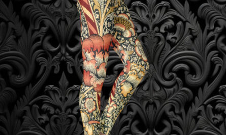 Wandle by William Morris, Vintage Textile Fine Art Leggings